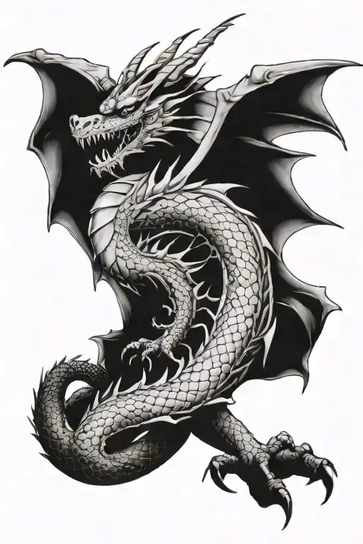 Dragon Rolled On Shoulder