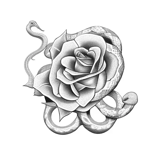 Snake Between Roses