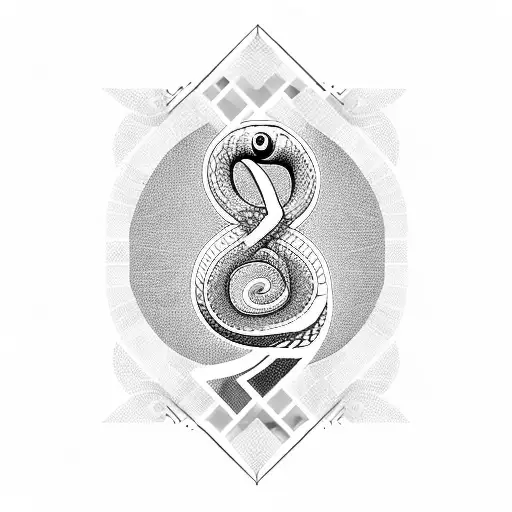 A Geometric Snake Wrapped Around A Mysterious Music Note