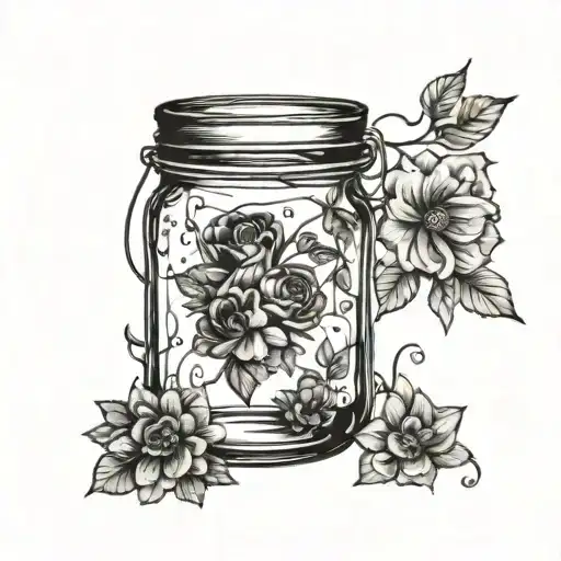 Mason Jar With Cool Background