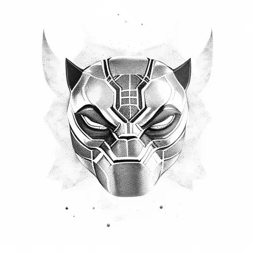 A Fierce-looking Black Panther Wearing A Hockey Helmet And Holding A Hockey Stick