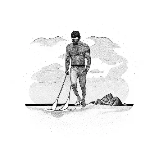 Man Walking On Beach