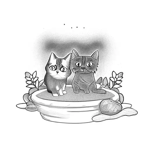 A Dog And A Cat Hiking Together On A Coffee Bean Path