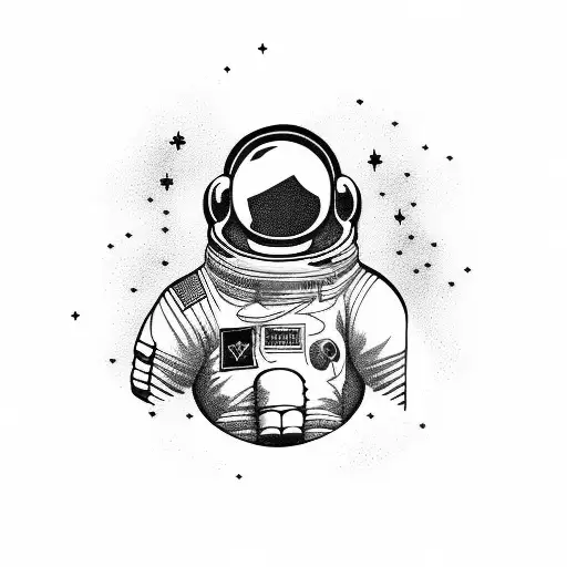 Astronaut Floating In Cosmic Space Sitting On Saturn