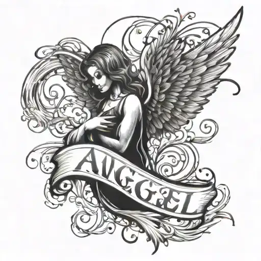 Angel Lettering With The Phrase