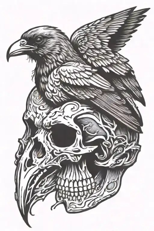 Three Eyed Crow Skull