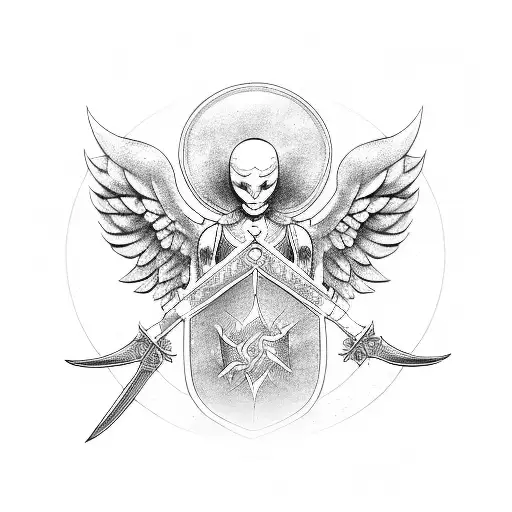 Angel With A Sword And A Shield