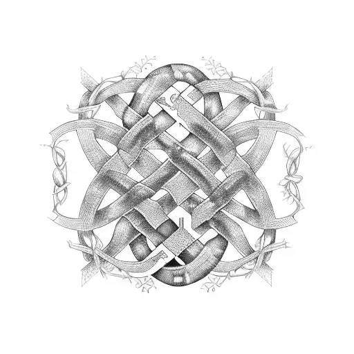 A Cross Made Of Intertwined Vines With The Word 'Family' Incorporated