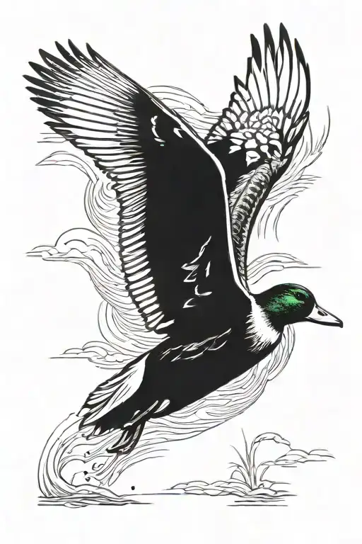 Mallard Duck Flying Marsh Scenery Shot Gun Morphing