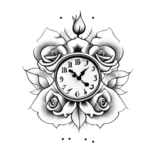 Clock With Roses