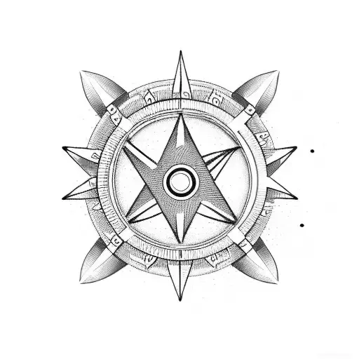 Motorbike Sprocket With Compass In A Triangle