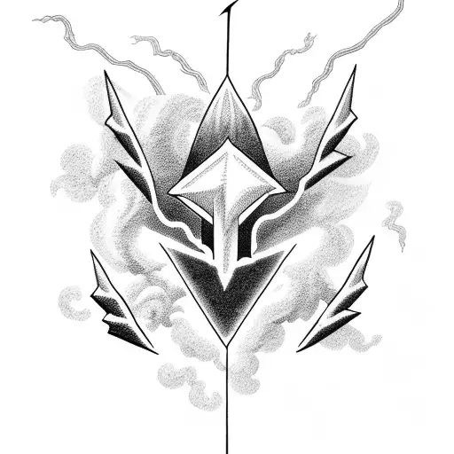 A Majestic Storm Cloud With Lightning Bolts In The Shape Of A Cross