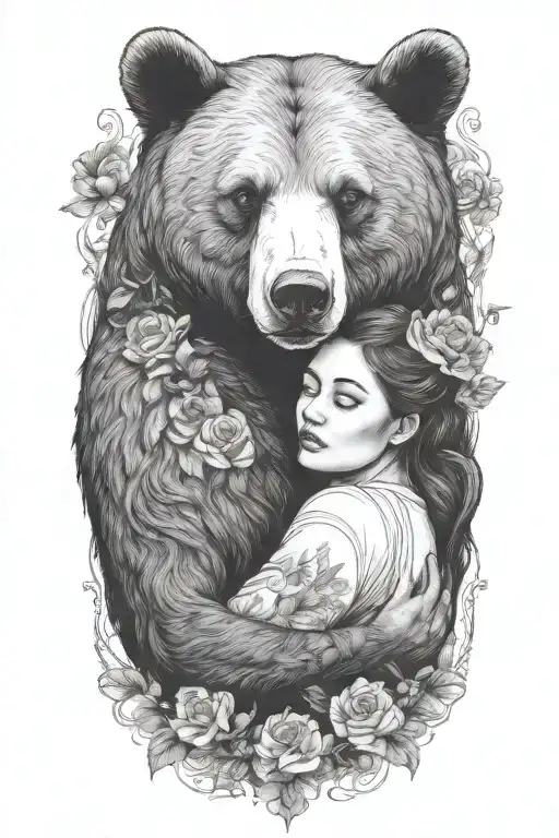 Bear Holding Woman
