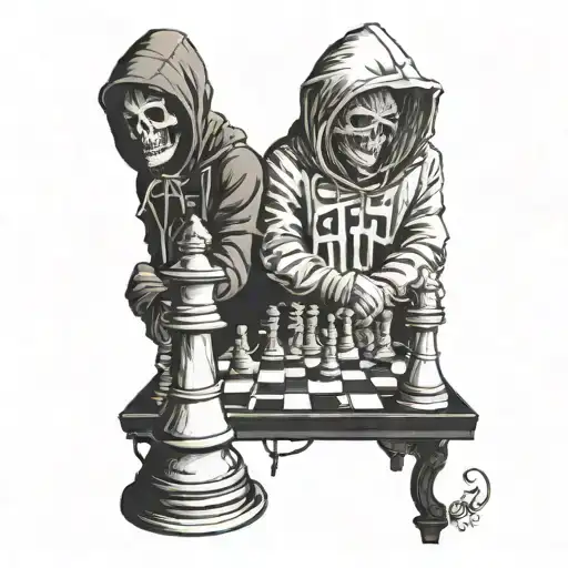 Me With A Hoddie And Death Playing Chess