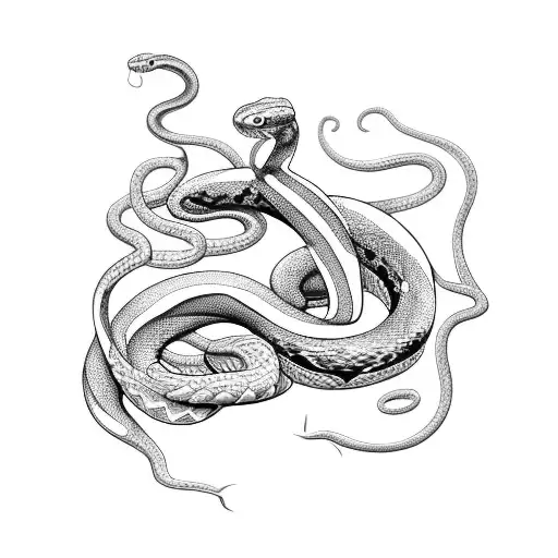 A Snake Formed By Musical Notes