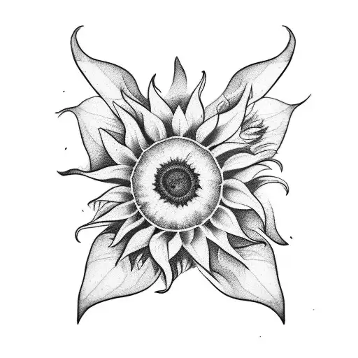 Half Sunflower And Half Morning Glory