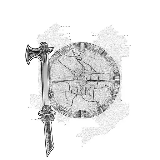 A Map Of Ancient Rome With A Sword Piercing Through It