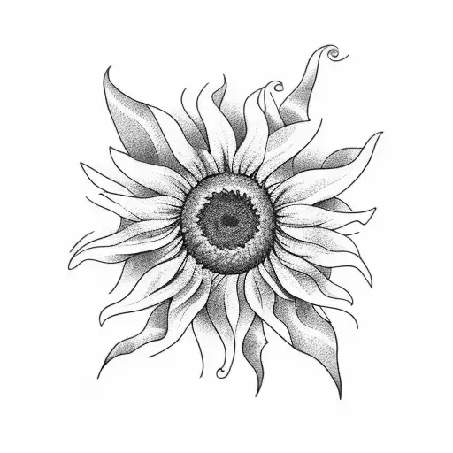 Sunflower And Morning Glory