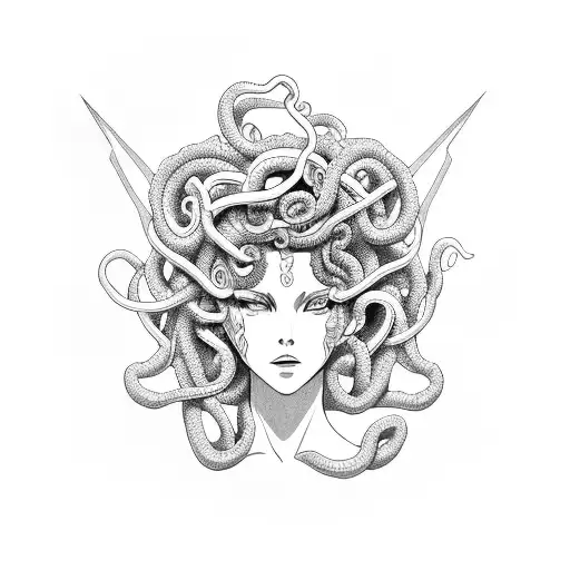Medusa Sexy Com Detalhes De Anime Futurista
