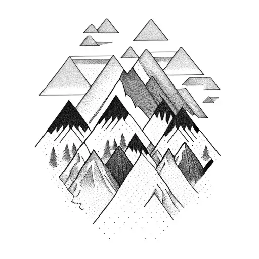 A Majestic Mountain Range With A River Flowing Through It