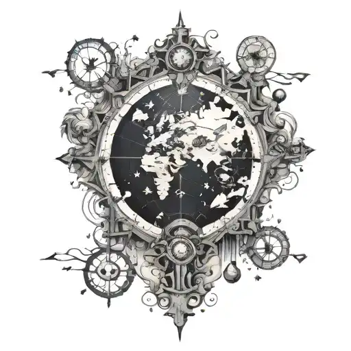 A Fantasy World Map With Portals To Different Gaming Realms