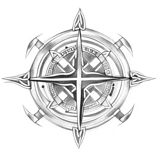 Celtic Compass With Axes