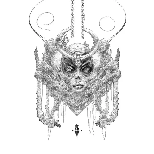 Gothic Gemini Cyborg Sisters Neckpiece