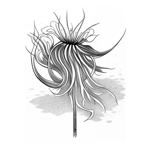 Red Spider Lily With Quote In Japanese Set Your Heart Ablaze