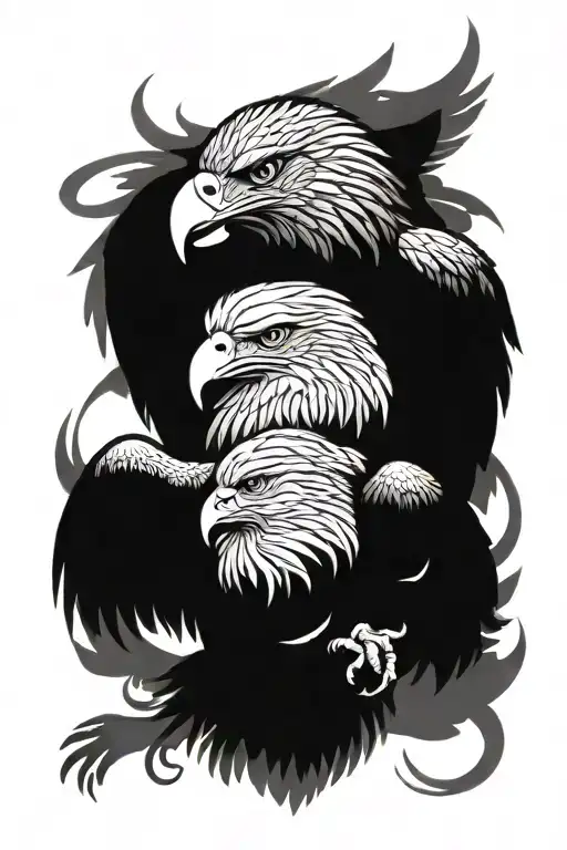 2 Eagle Tattoos Tied Together