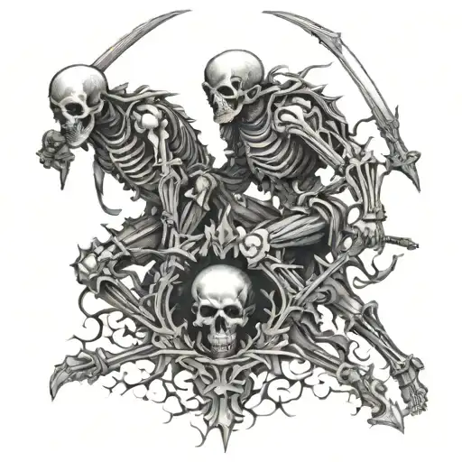 Mid Evil Battle With Skeletons