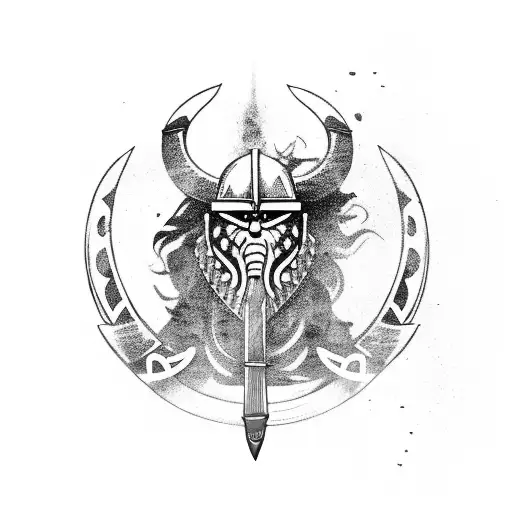 A Fierce Viking Warrior Wielding A Guitar