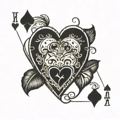 Lyana And Hearts Playing Card