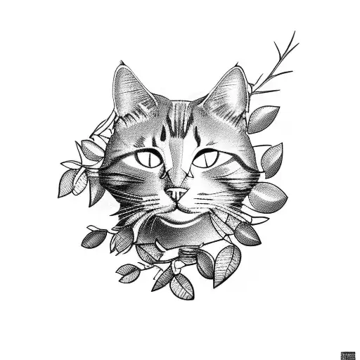 Cat And A Olive Branch