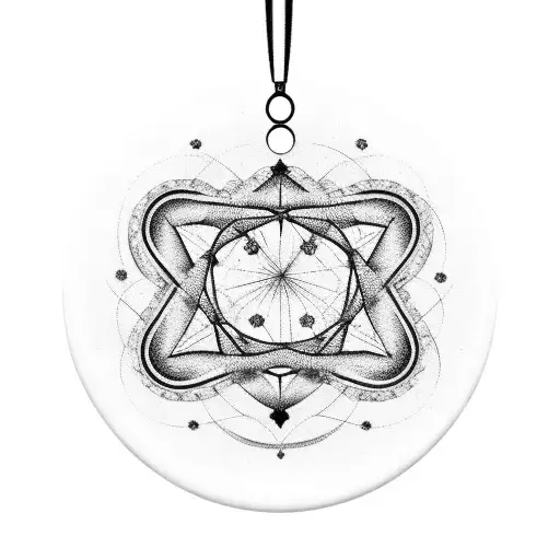 Goth Ornament Looking Like A Chaplet Composed Of Chemical Particles Dopamine And Serotonin