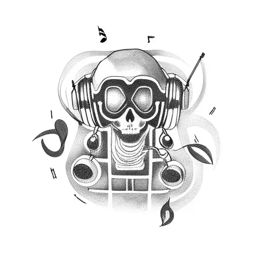 A Tattoo Design That Combines Music And Video Games In A Unique Way