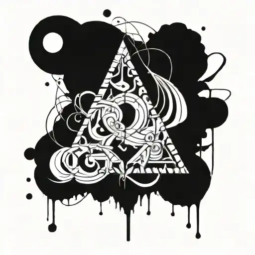 A Tattoo Design Inspired By Emo Music Lyrics Incorporating Abstract Shapes