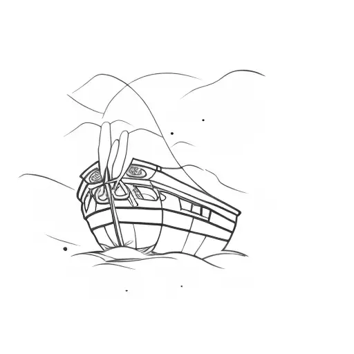 A Boat On A Black Background