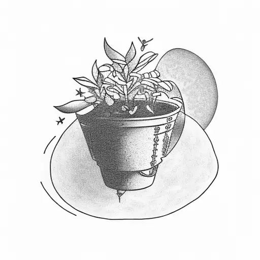 Flower Pot With Moon