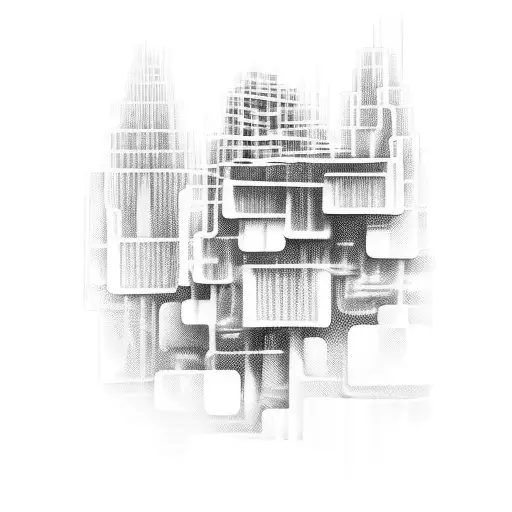 Buildings Cyber Tribal Abstract Artwork