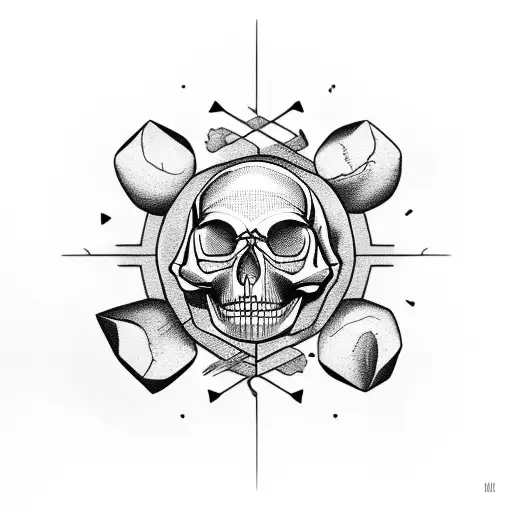 Open Nutshell With A Skull Inside