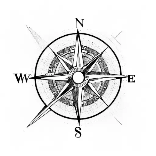 A Compass Surrounded By Roses And Music Notes