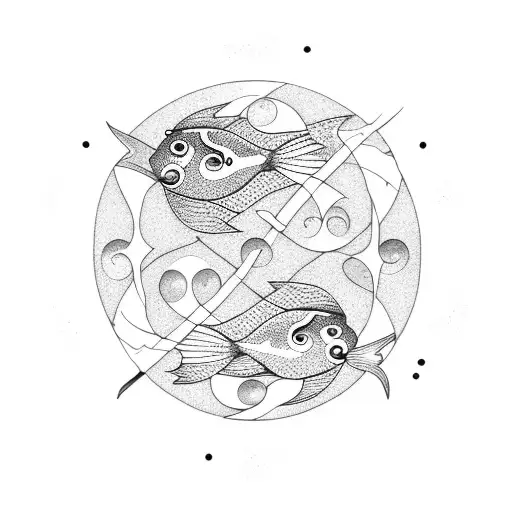 Two Fish Swimming In A Yin-yang Pattern