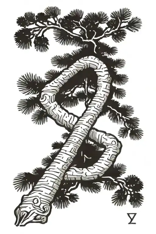 Two Pine Trees Next To Each Other With Roman Numeral Dates Under Them Both