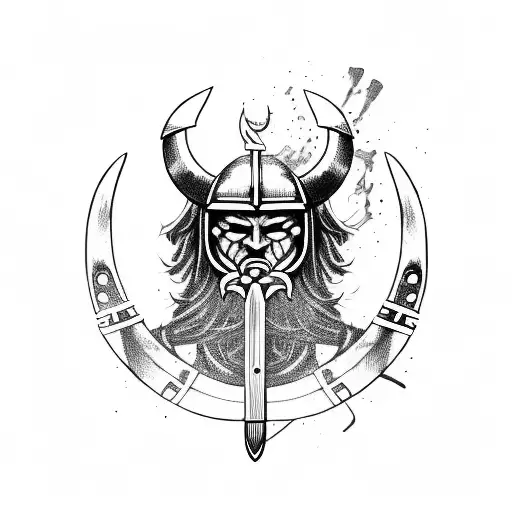 A Fierce Viking Warrior Wielding A Guitar