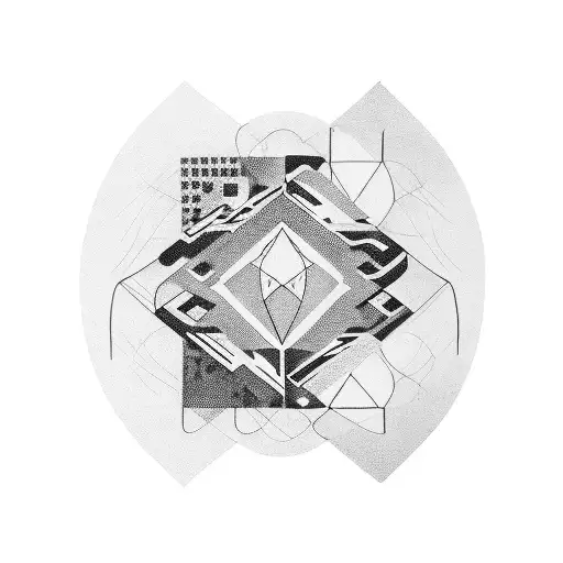 A Blackwork Joaninha Surrounded By Abstract Pintura-inspired Shapes