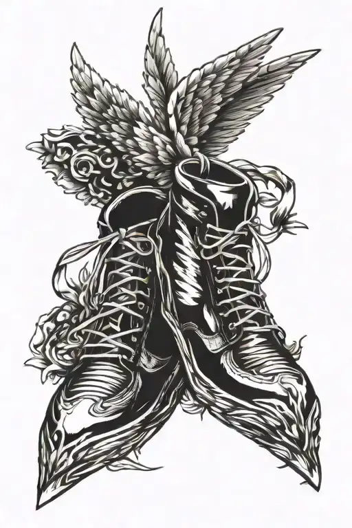 Track Shoe With Angels Wing