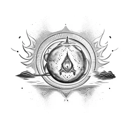 Shiva The Destroyer Holding A Melting Planet In Its Hand