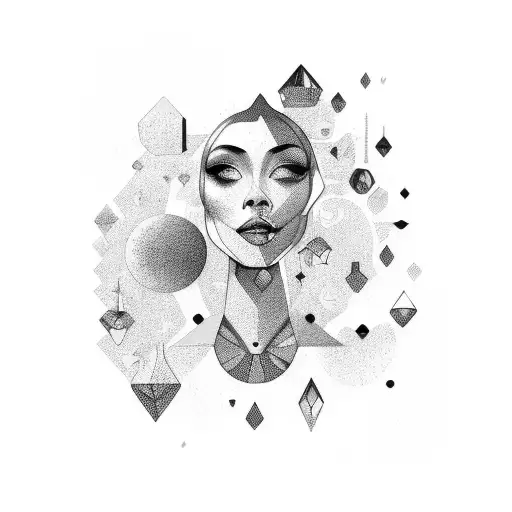 Galaxy-themed Portrait Of A Beautiful Woman