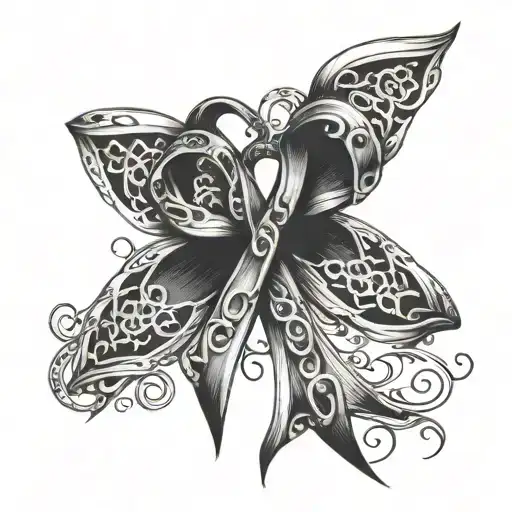 Cancer Ribbon Gothic