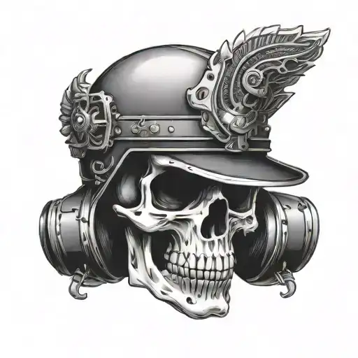 Skull With Helmet